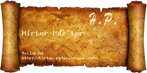Hirter Péter névjegykártya