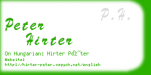 peter hirter business card
